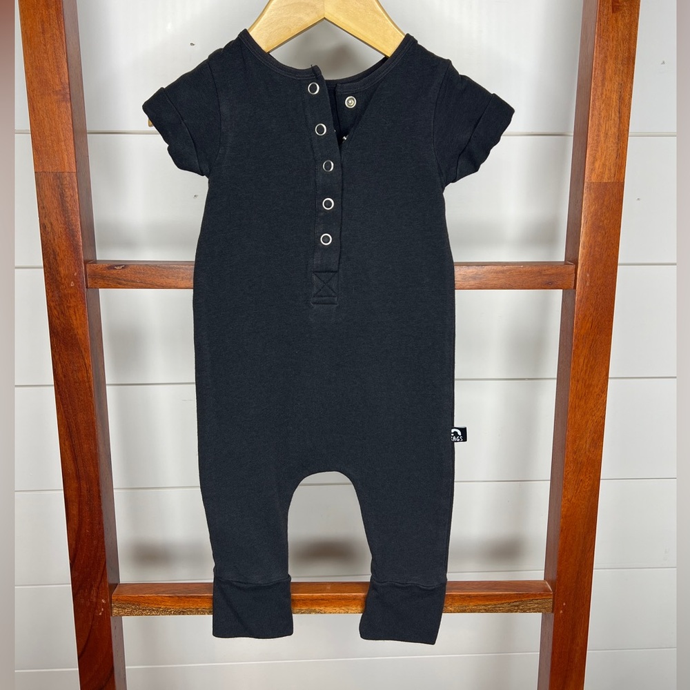 NWOT- Rags: Black Short Sleeve Baby Romper